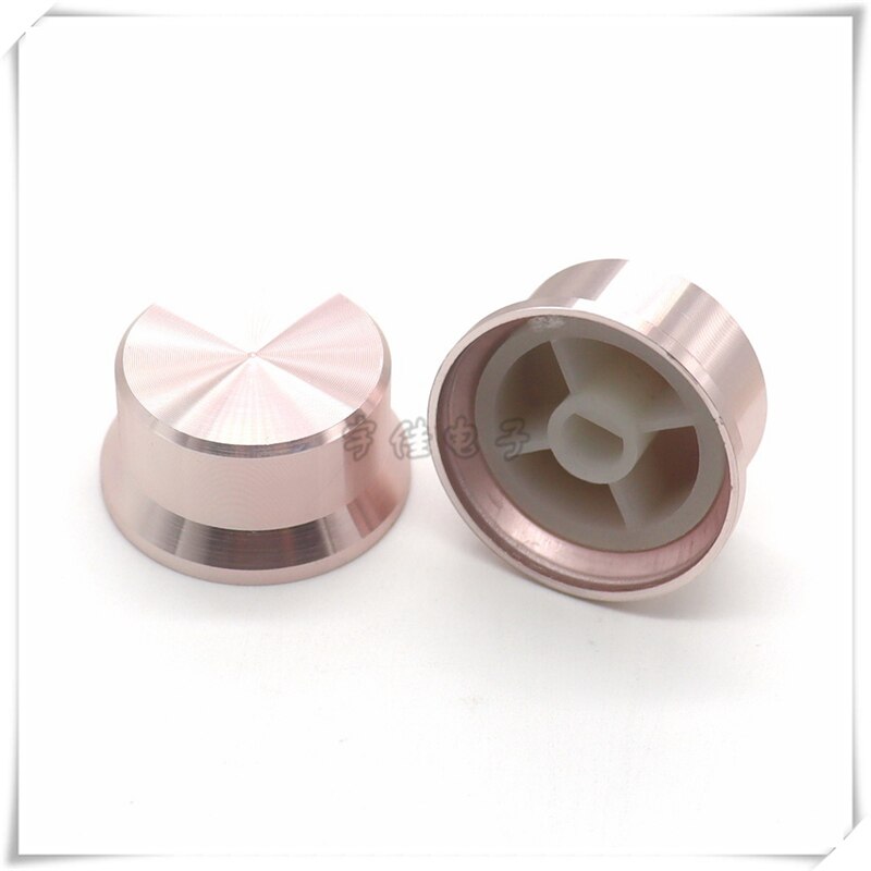 2 Piece 30*15MM half shaft Aluminum alloy knob potentiometer rotary encoder volume switch knob suitable for D axis 6MM: Pink