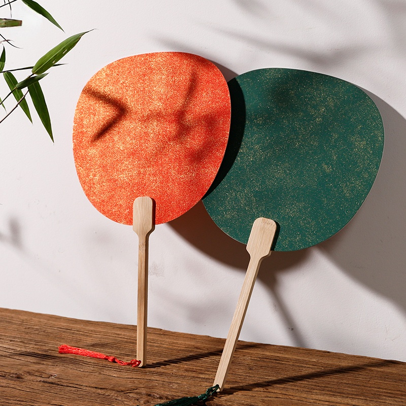 Groep Fan Dikke Rijst Papier Blanco Hand Fan Hand Schilderen Diy Ventilateur Abanicos Para Boda Hanfu Prestaties Props Draagbare