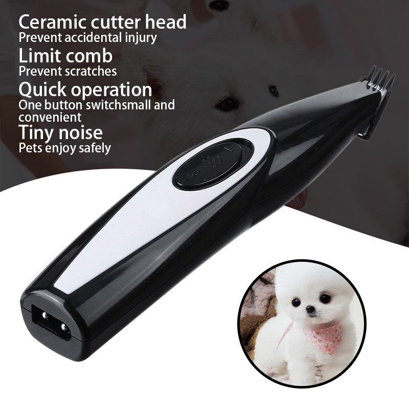 Genopladelig kattehund fodhårtrimmer usb kæledyrplejeværktøj mini elektrisk hårklipper barbering trimning maskine indbygget batt