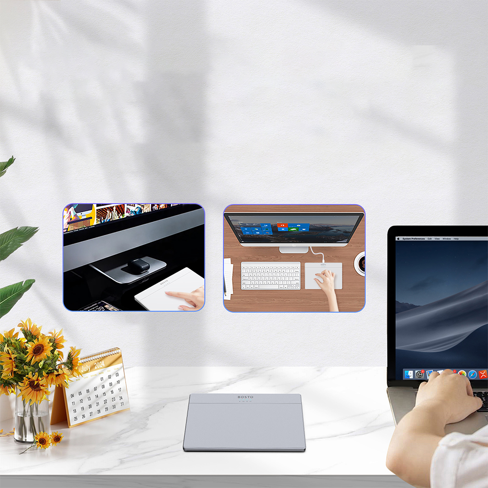 Bluetooth-Compatible Touchpad Multi-Gesture Portable Track Pad Type-C Rechargeable Ergonomic Trackpad Mouse for Laptop iPad