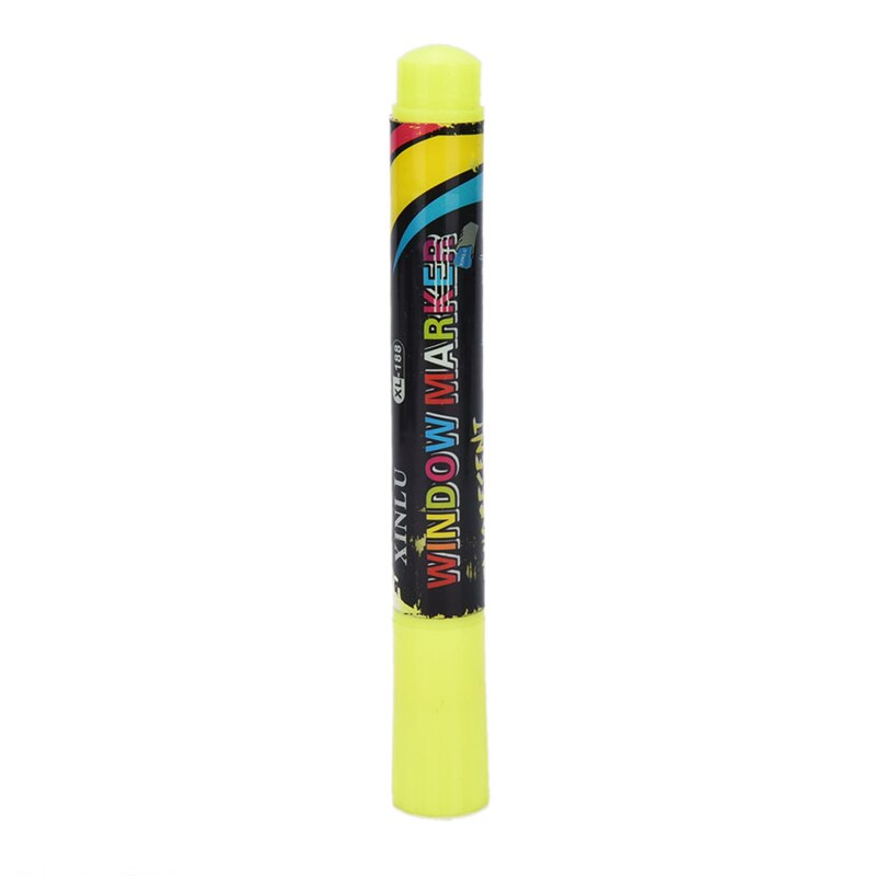 1PC Erasable Multi Colored Highlighters Liquid Chalk Marker Pens LED Writing Board GlassWindow Art8 Colours Marker Pens: YELLOW