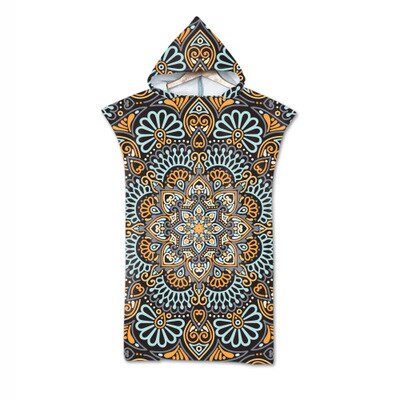 Toalla de playa con capucha de microfibra para adultos, Poncho de secado rápido con Mandala para piscina, Surf, toallas de baño, traje de baño cambiante, bata y capa: A Towel Poncho
