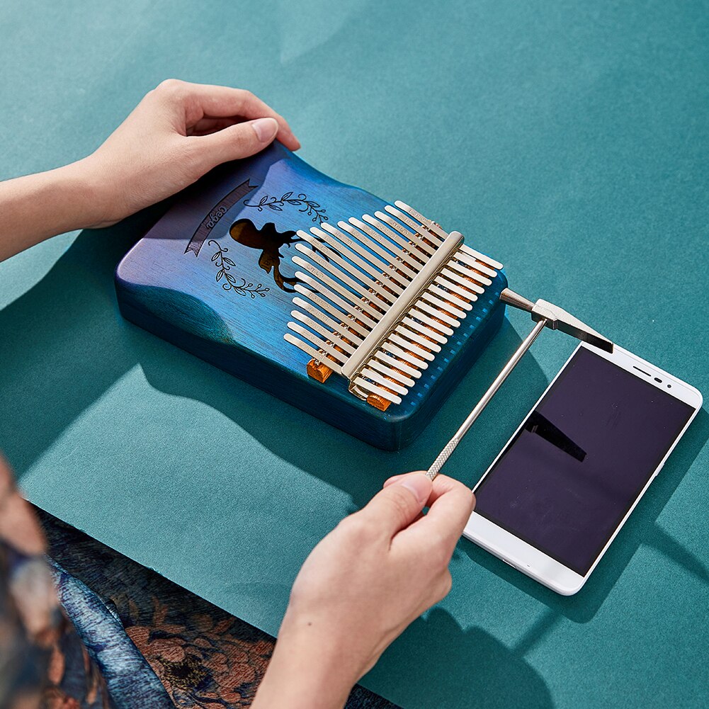 Kalimba de madera de Acacia, instrumento Musical ligero y portátil con de ciervo, Pulgar, dedo, Piano, 17 teclas