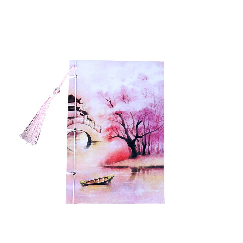 Vintage Notebook Chinese Style Notebook Retro Tassel Handmade Sketchbook Diary Book Stationery School Supplies: Style 5