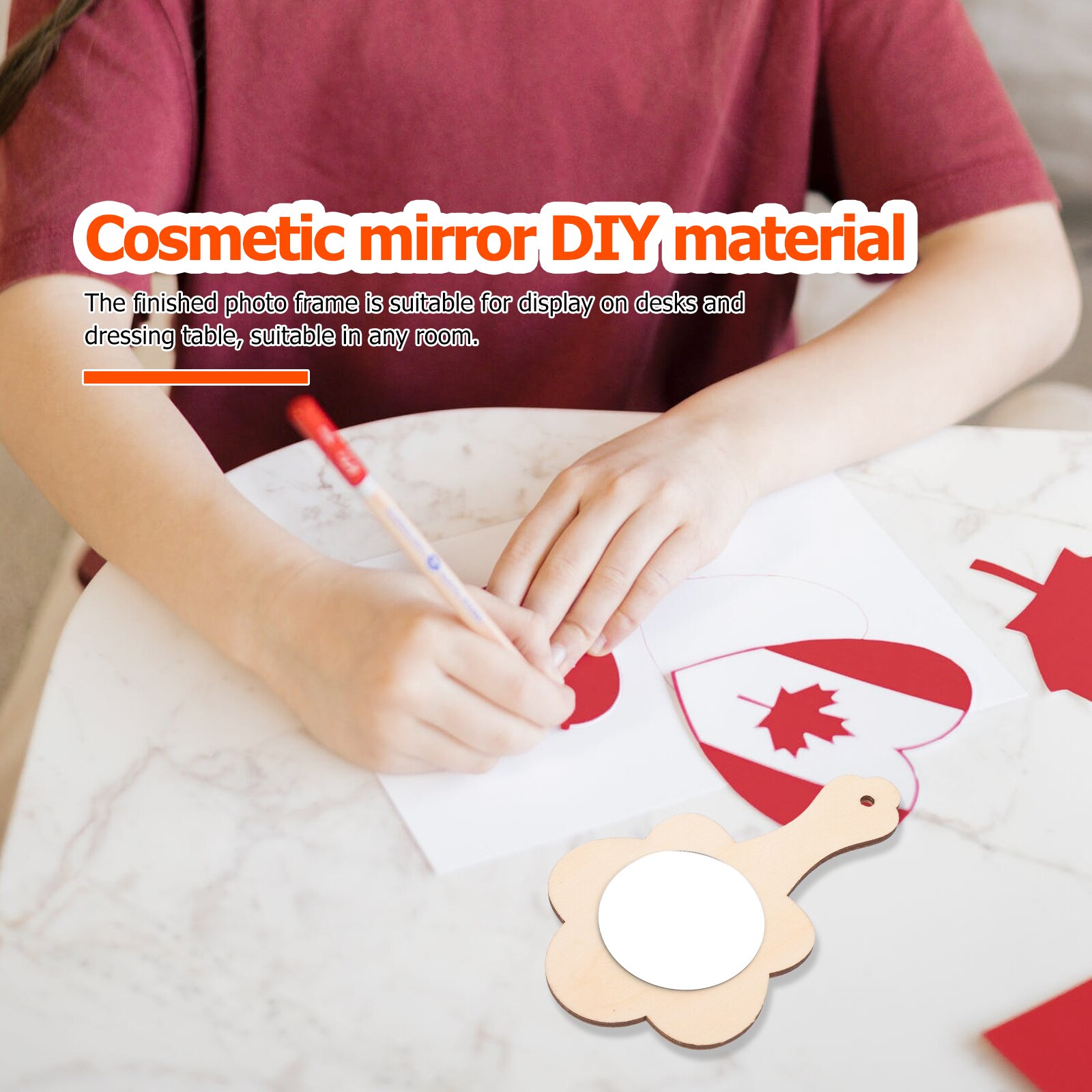 10pcs DIY Mirror Unique Blank Party Mirror DIY Materials Kids DIY Painting Unfinished Handheld Mirror