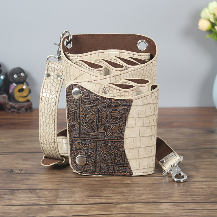 Sac banane pour coiffeur , boîte de rangement pour peigne et ciseaux, outils de coiffure: Beige