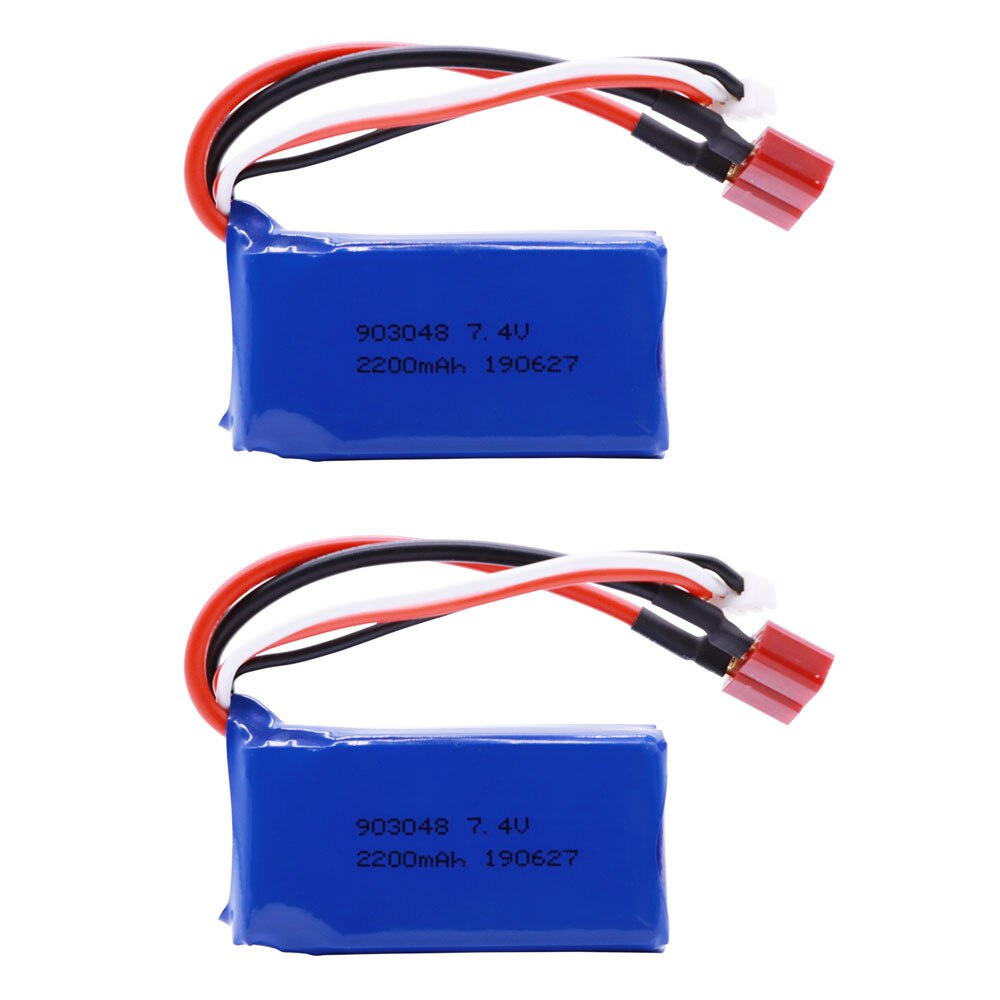 7.4V 2200mAh 903048 2S Lipo Batterie Pour WLtoys A959-B A969-B A979-B K929-B jouets RC Camion Voiture hélicoptère accessoires de bateaux: 2PCS