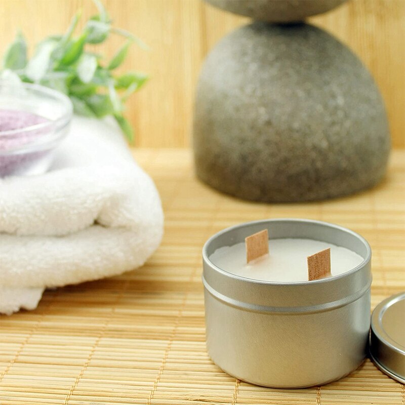 4 uncje metalowych puszek/puszki na świeczki (24 sztuki), okrągłe pojemniki z pokrywkami wsuwanymi na przyjęcia, robić odlewania świec, przypraw, prezentów