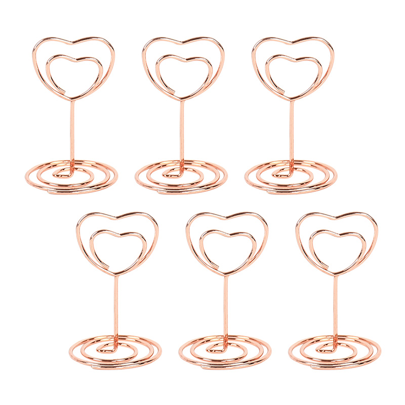 10pcs Heart Shape Metal Card Holders Stand Photo Number Name Clip Wedding Decoration Table Holder Place Card Memo Message Clips: Blue