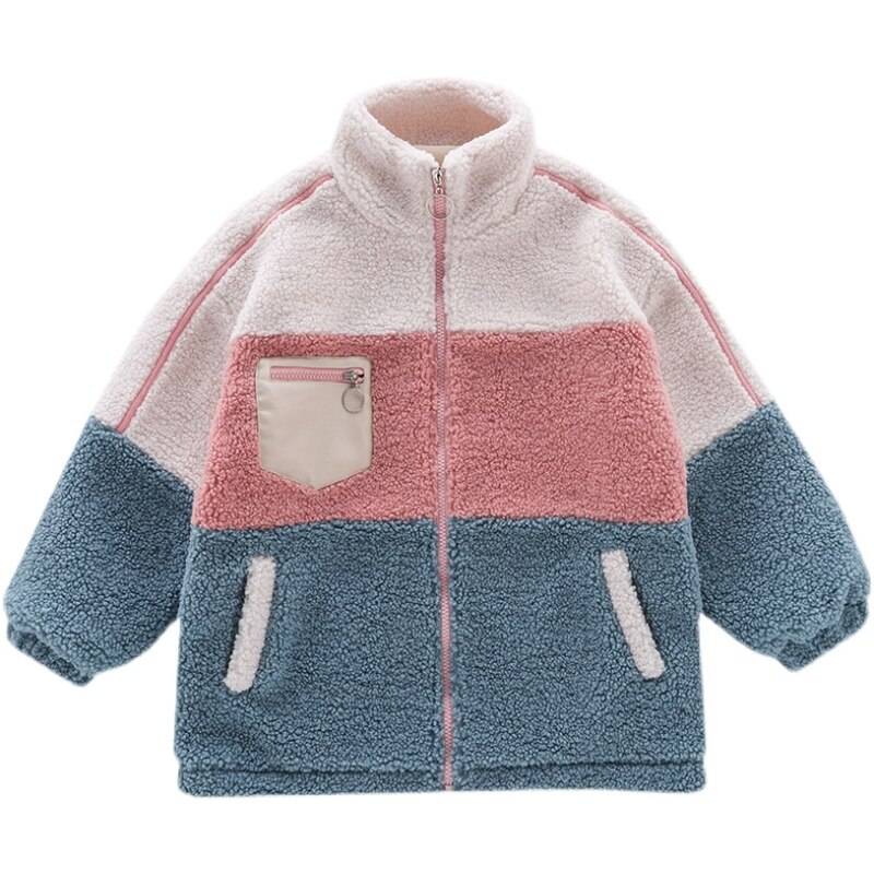 Top in lana Cashmere per ragazze inverno nuovi arrivi misto lana calda bambini giacca lunga in pile addensato abbigliamento per bambini capispalla 4-14 anni