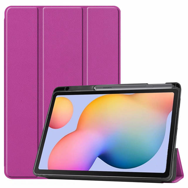 iBuyiWin Soft Silicone Smart Case for Samsung Galaxy Tab S6 Lite 10.4 SM-P610/P615 Tablet Capa Cover With Pencil Holder Funda: Purple