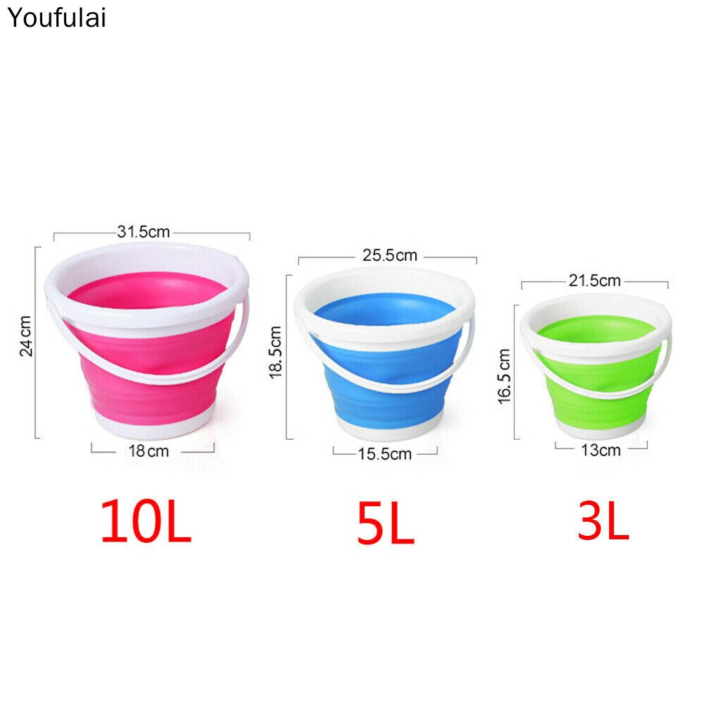 5c Bucket 10L/5L/3L Folding Water Bucket Collapsible Buckets Camping Outdoor Foldable Bucket Fishing Pot Durable Folding Bucket