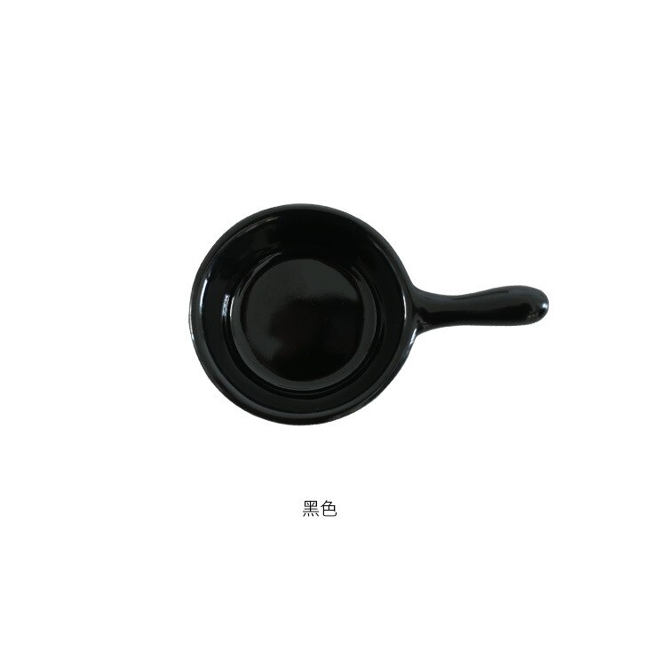 Japanese Style Handle Mini Small Porcelain Dish Seasoning Sauce Vinegar Sauce Dish Dipping Ceramic Seasoning Dish Solid Color: Black