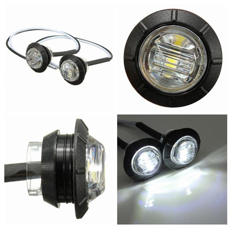 10 pièces LED 12V Auto blanc camion Wagons côté marqueur indicateur remorque lumière arrière côté lampe camion accessoires