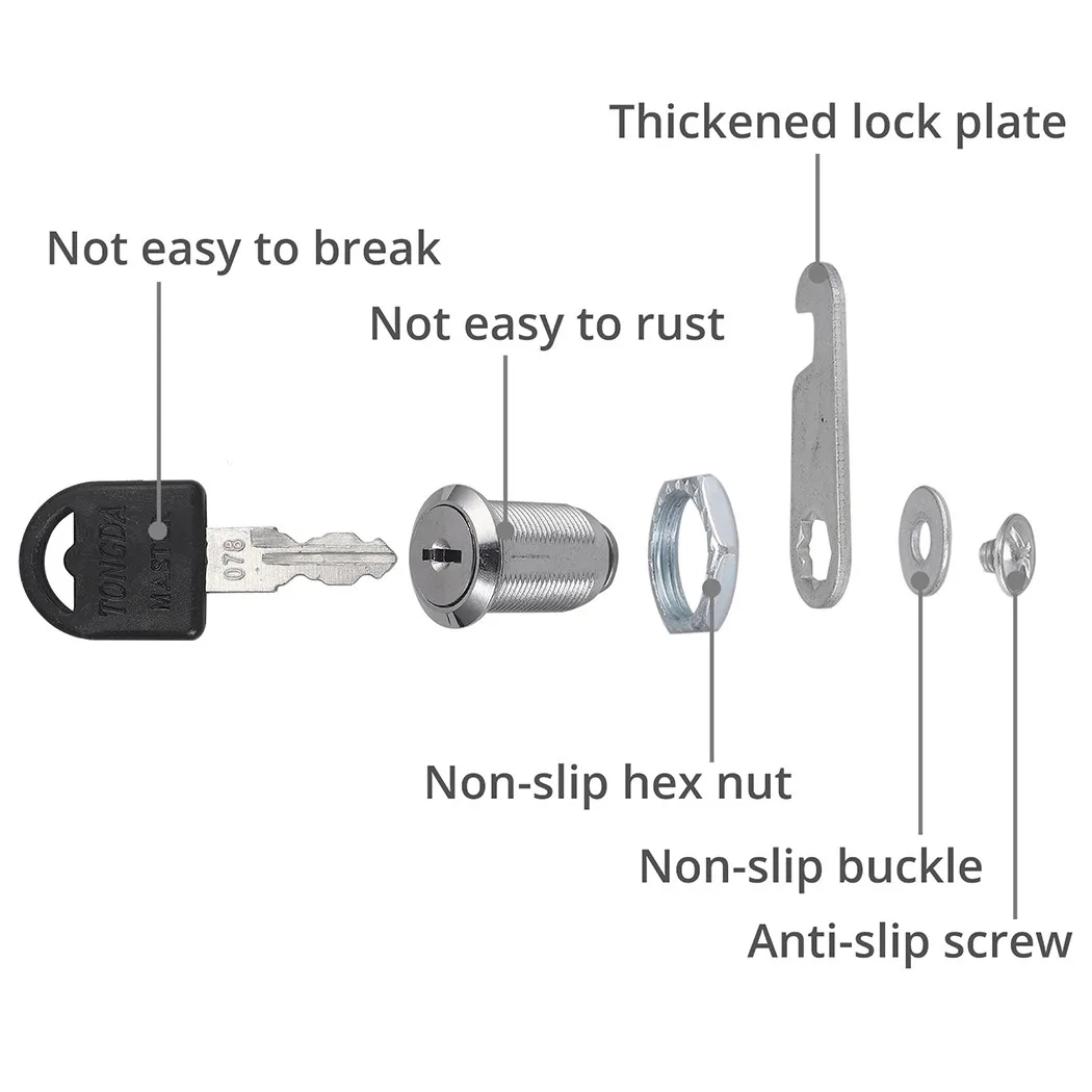 16/20/25/30Mm Cam Lock Deur Vat Lade Kast Brievenkast Kast Kast Kast 2 Sleutels Kast Kantoor Bureau Brief Box Cam Sloten