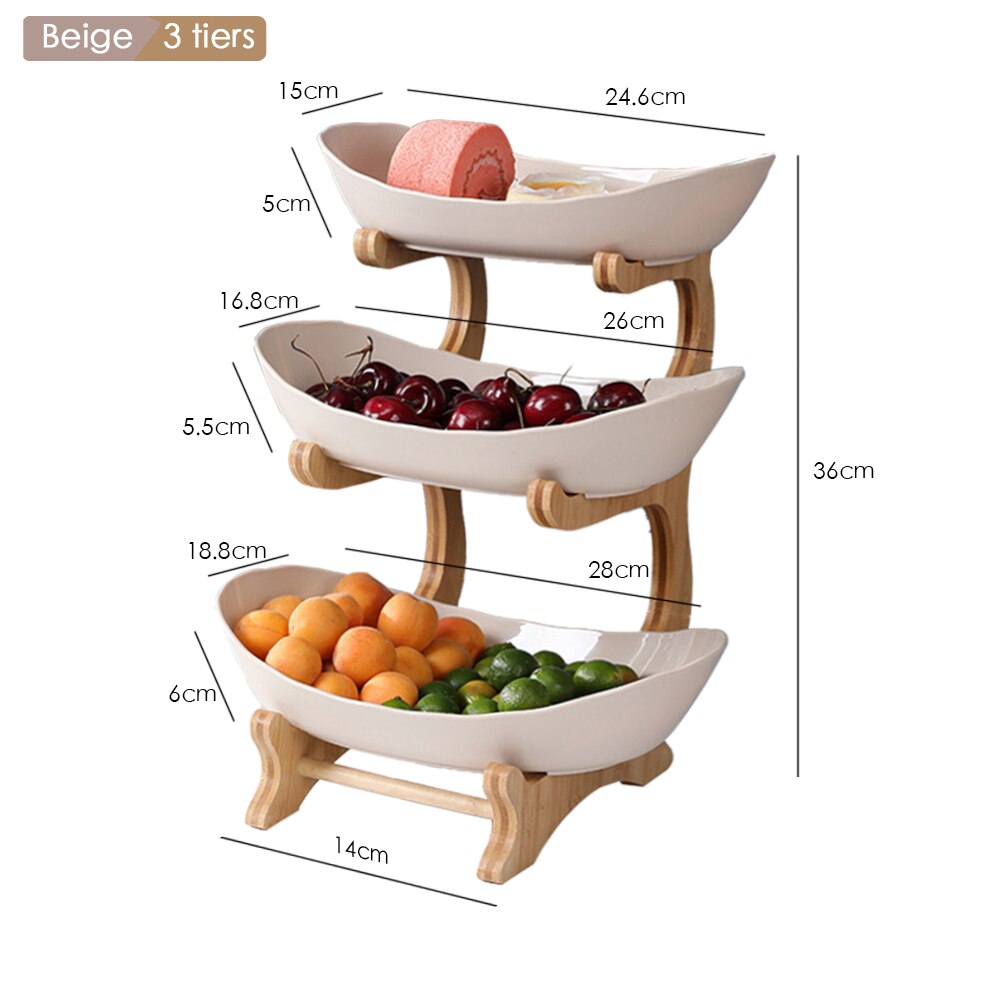 Plates dinnerware kitchen Fruit bowl with floors Luxury serving snack Table plates serve dessert trays wooden Tableware Dishes: 1 Set C3