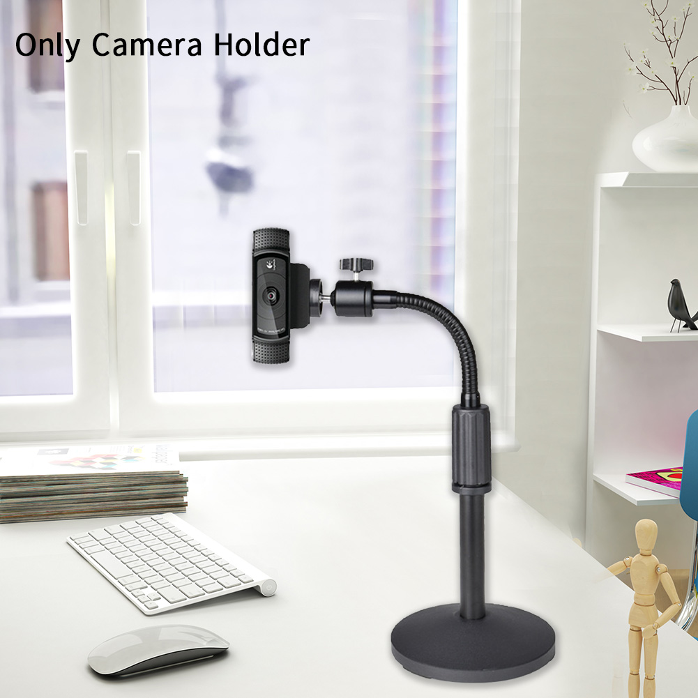 Flexible Adjustable Tripod Easy Install Webcam Stand Camera Mount Clamp Vertical Quick Release Extension Rotatable Lazy Bracket