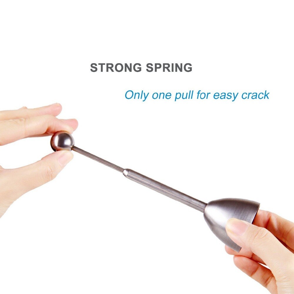 Egg Cracker Topper Stainless Steel Kitchen Egg Cracker Tool for Removing Top of Soft Hard Boiled Eggs Shell Smooth Round Opening