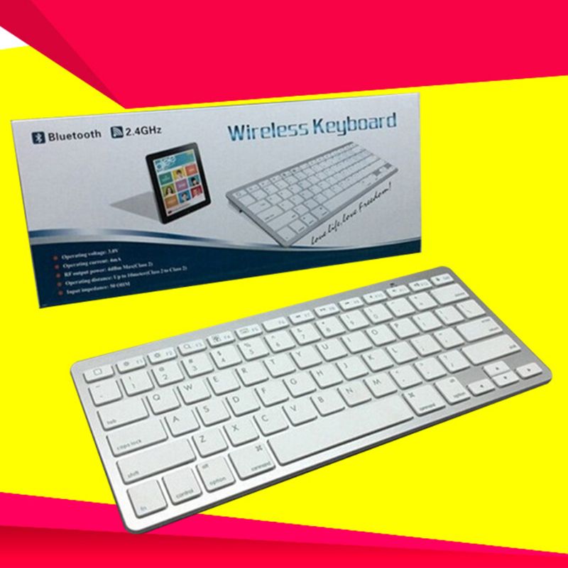 Universal Ultra Thin Wireless Bluetooth Silent Thin Mini Keyboard for PC Laptop Notebooks Aluminum Alloy