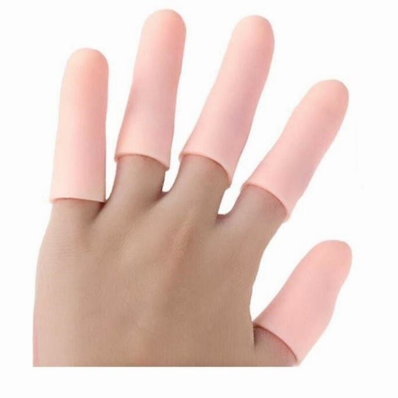 2pcs Silicone Fingers Cap Fingertip Finger Guard Anti-skid Set Finger Prevent pain and slip Protector Gloves