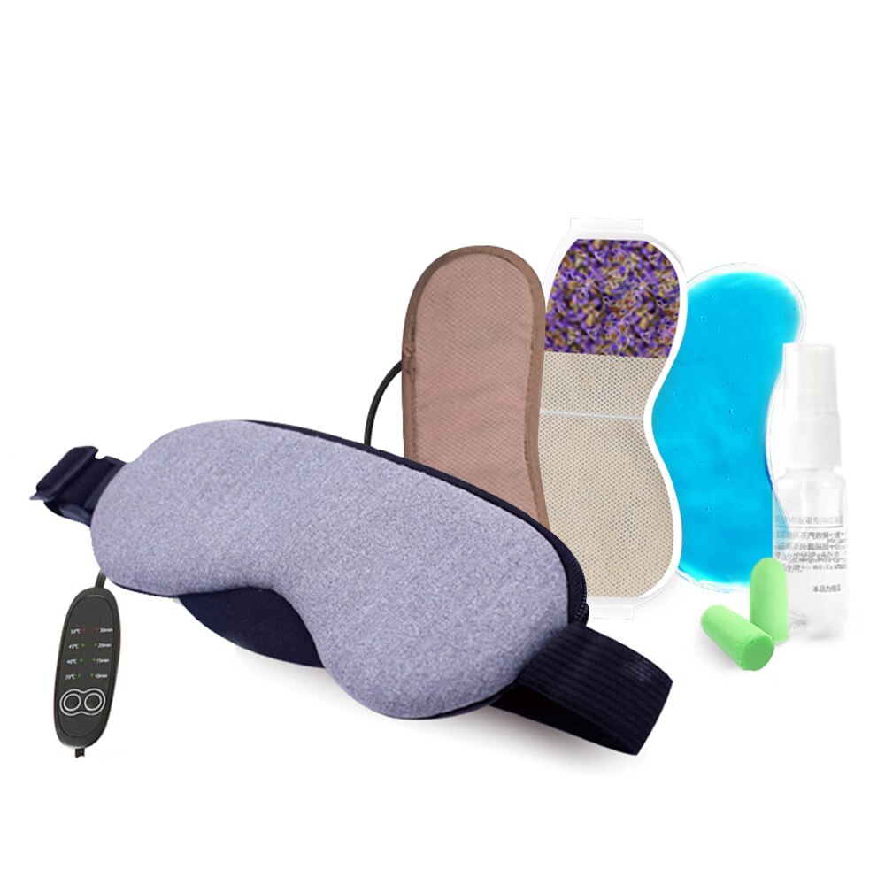 Verwarmde Oogmasker Usb Elektrische Stoom Warm Ogen Blinddoek Met Ijs Zak Lavendel Kruiden Zak Relief Eye Wallen Moe Gezonde zorg