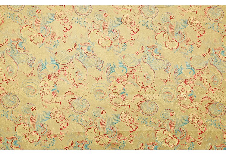 brocade satin Chinese fabric jacquard fabric for sewing Kimono and Cheongsam DIY: Yellow