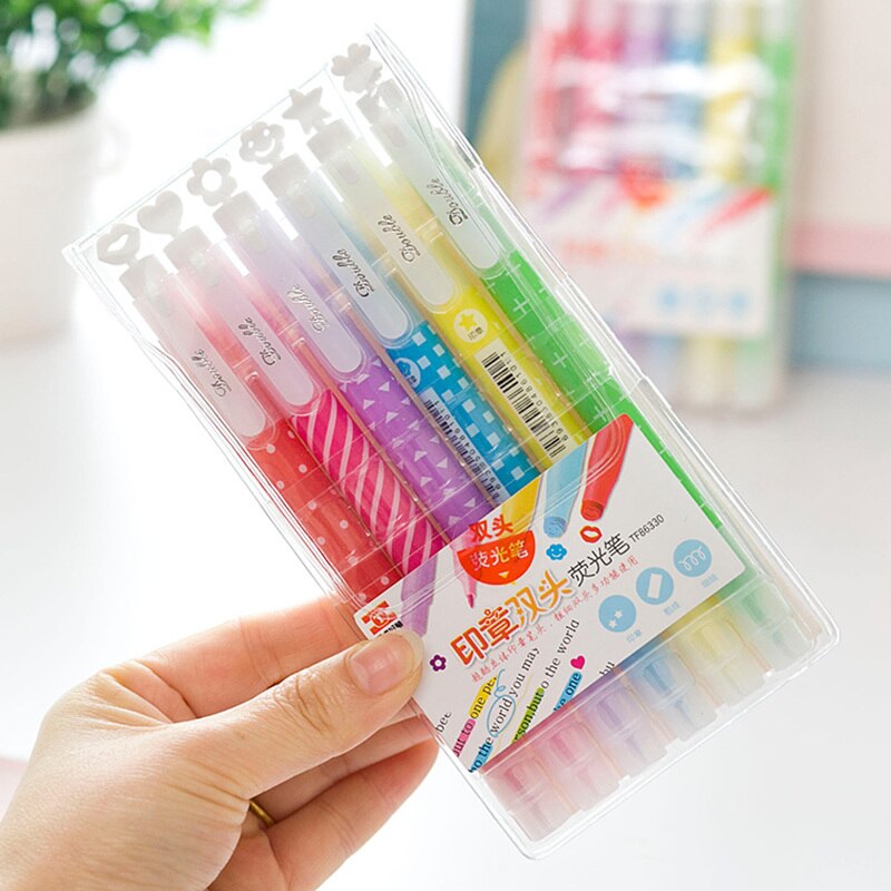 Macma Marker 4 Mini Textmarker / Markierfarben: gelb, blau, orange und grün, Leuchtstift