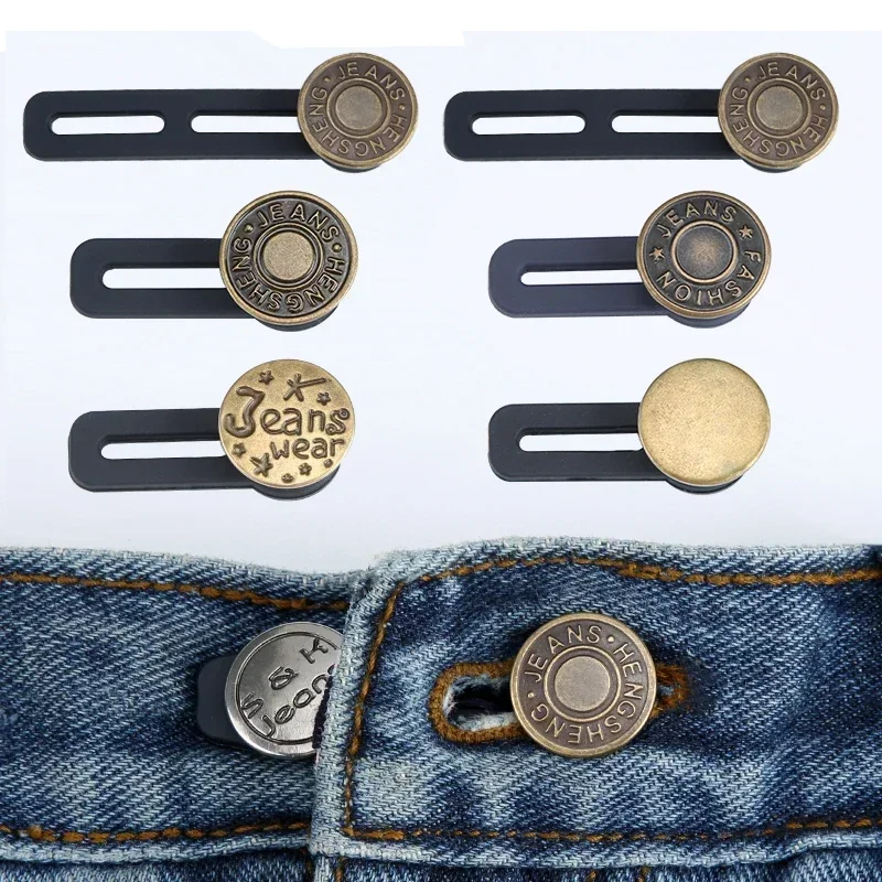 6 extensores de botones para pantalones vaqueros y pantalones: expansor de espera universal para mujeres y hombres, solución de extensión de banda instantánea