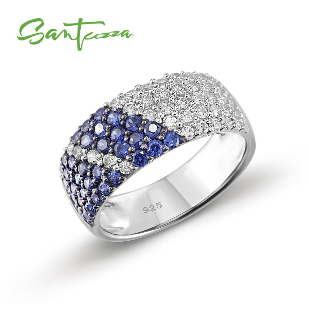 Santuzza sølvring til kvinder 925 sterling sølv runde ringe til kvinder cubic zirconia ringen fest smykker