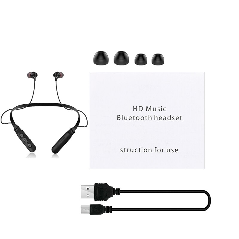 Magnetische Draadloze Bluetooth Oortelefoon Stereo Noise Cancelling Sport Headset met Microfoon Gaming oorhaak Oortelefoon voor IPhone: option 1