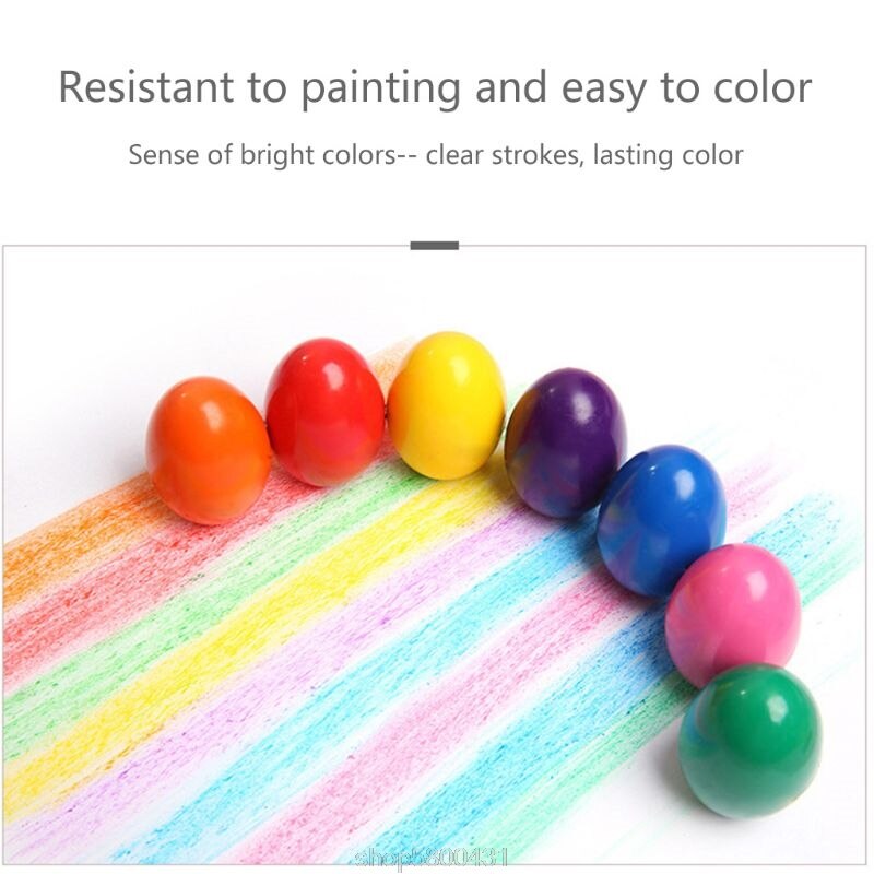 Crayones en forma de huevo para bebés y niños, suministros de arte, cera lavable no tóxica, 9 colores, N27 20,