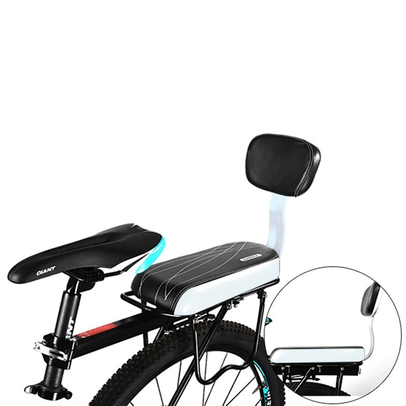 Bicycle Rear Seat Cycling Bike Bicycle MTB Back Seat PU Leather Soft Cushion Rack Seat Children Seat with Back Rest Accessiories