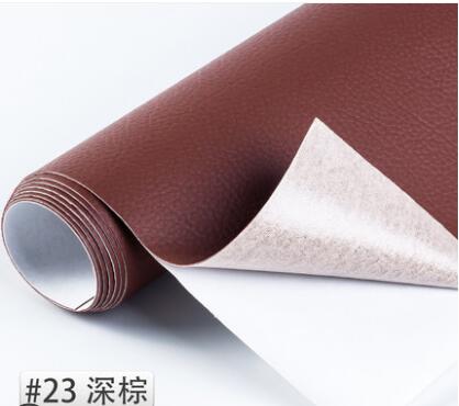 ZENGIA 50x138cm PU leather Self-Adhesive Synthetic Leather DIY Material Patch For Handbag sofa adhesive repair car glue leather: dark brown