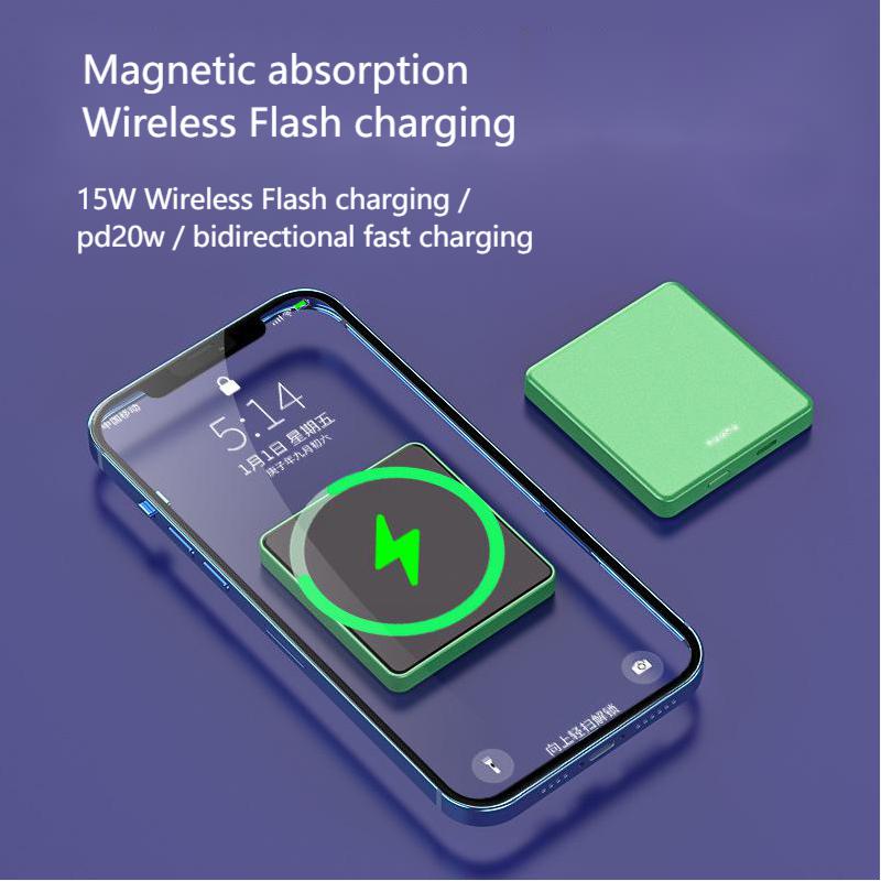 15W chargeur magnétique batterie externe pour Magsafe Iphone12pro Max Mini sans fil charge PD20w Powerbank 10000mAh batterie de téléphone portable
