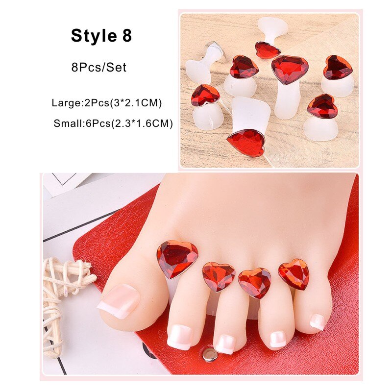 8 teile/satz Silikon Zehe Separator Gänseblümchen Blume Sonnenblumen Waterdrop DIY Füße Kappe Nagel Kunst für Salon Verwenden: Tiefe Blau