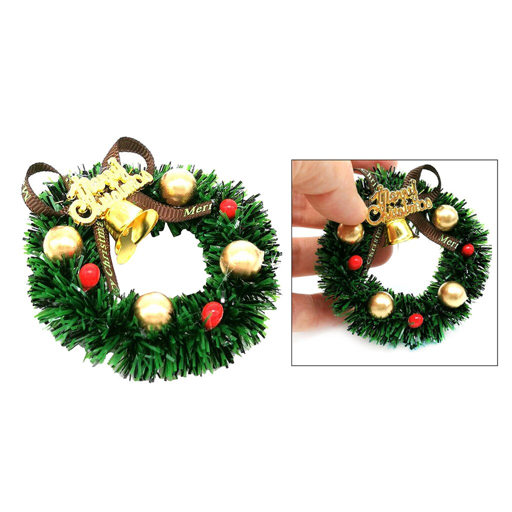 Doll House Decoration Accessories 1:12 1:6 Toy House Miniature Scene Model Christmas Wreath Garland Pretend Toys