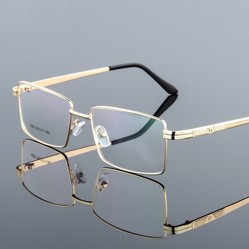 Seemfly Titanium Alloy Thick Gold Electroplated Glasses Frame Ultralight Plain Glasses Metal Spectacles For Men Women: Gold