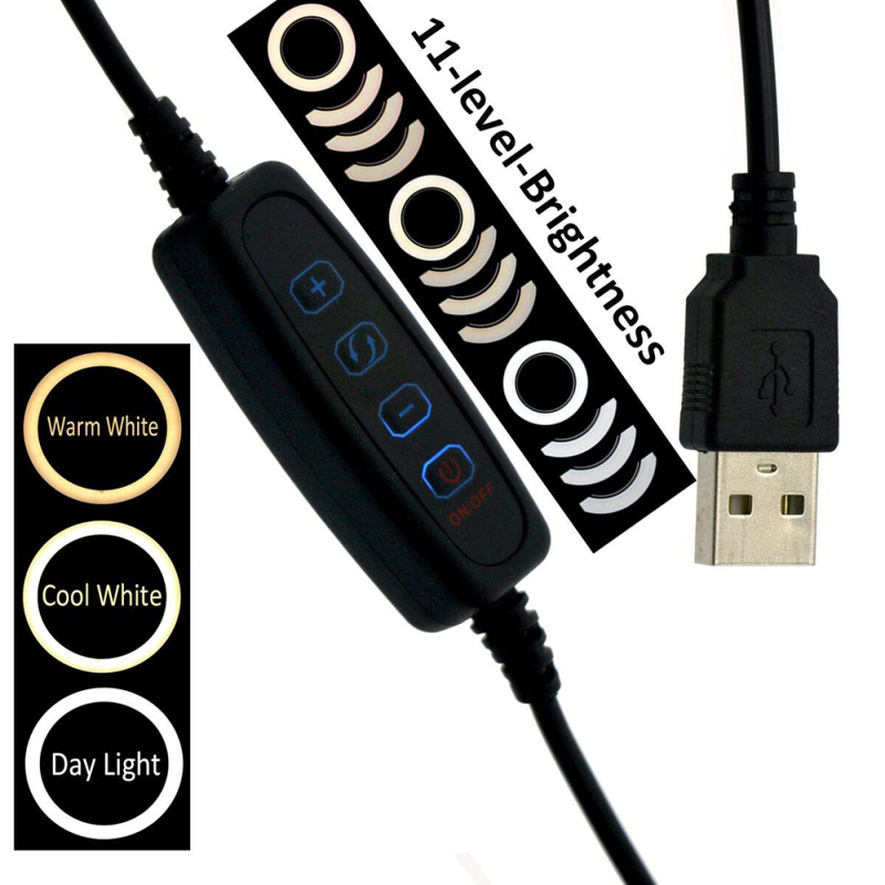 8/10/12 pulgadas fotografía LED Selfie anillo luz Cámara teléfono anillo lámpara con soporte Trípodes para Video estudio en vivo