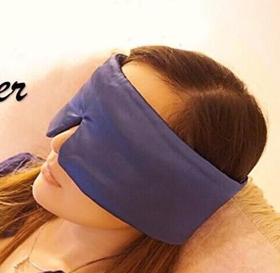 Luxe zijden draagbaar reisslaapmasker, dikkere rusthulp, zachte hoes, ooglapje, slaapmasker, etui,  mr080 stuks: Donkerblauw