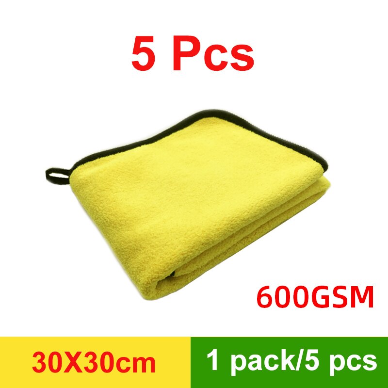 Microfiber Towel Car Microfiber Cloth Wash Towel Microfiber Cleaning Cloth Car Wash Drying Towel Auto Detailing: 30x30x5pcs