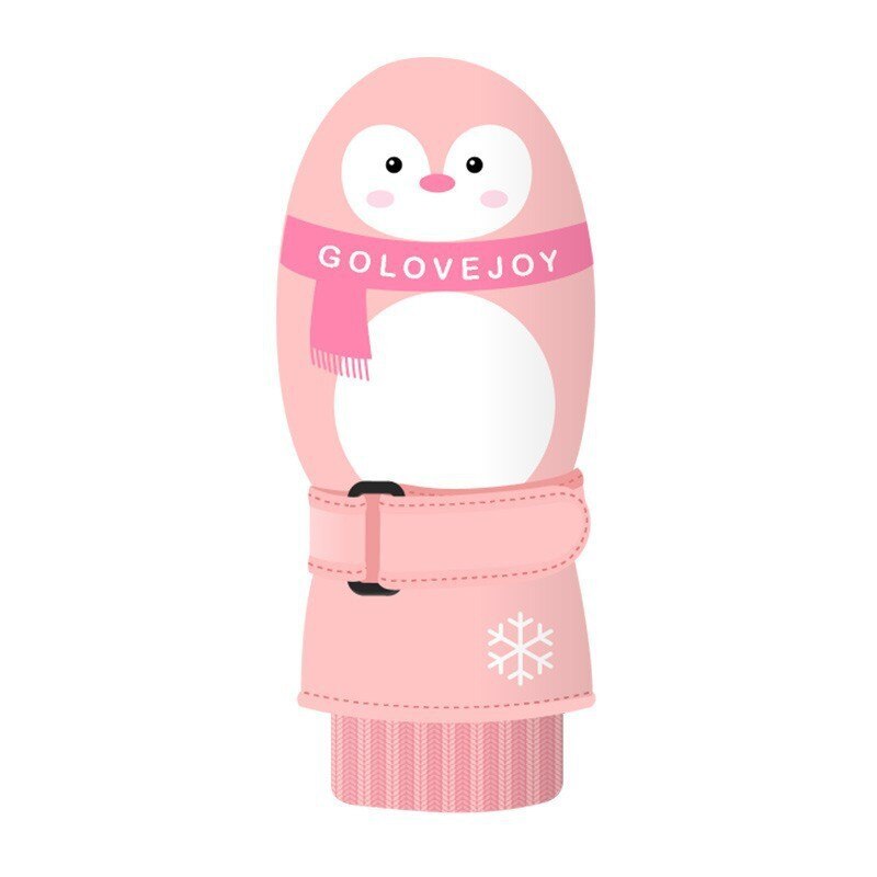 Guantes de esquí para niños, manoplas de invierno a prueba de viento, impermeables, gruesas, cálidas, antideslizantes, para ciclismo, escalada, al aire libre, manoplas cálidas de dibujos animados: pink penguin