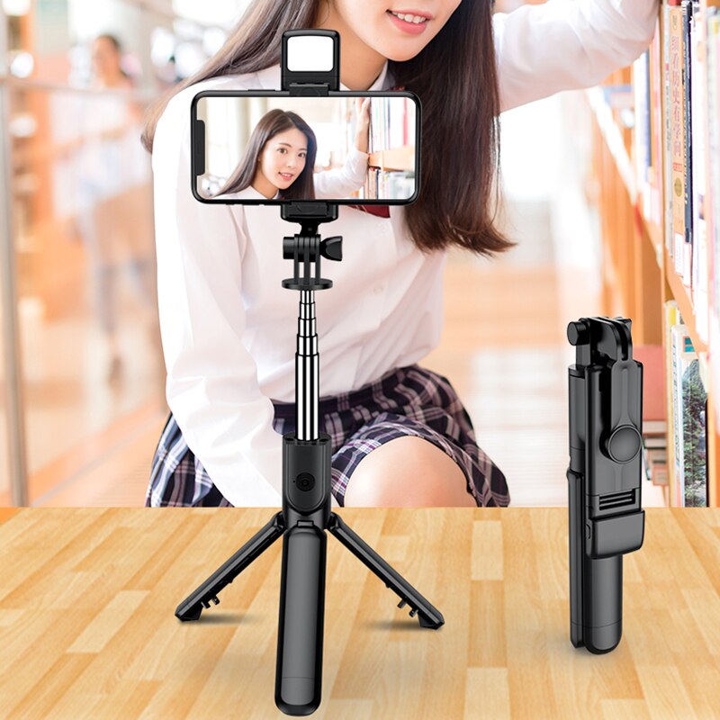 Handheld Gimbal Stabilizer Phone Gimbal Selfie Stick Tripod With Fill light For Smartphone Selfie live 360° Rotation