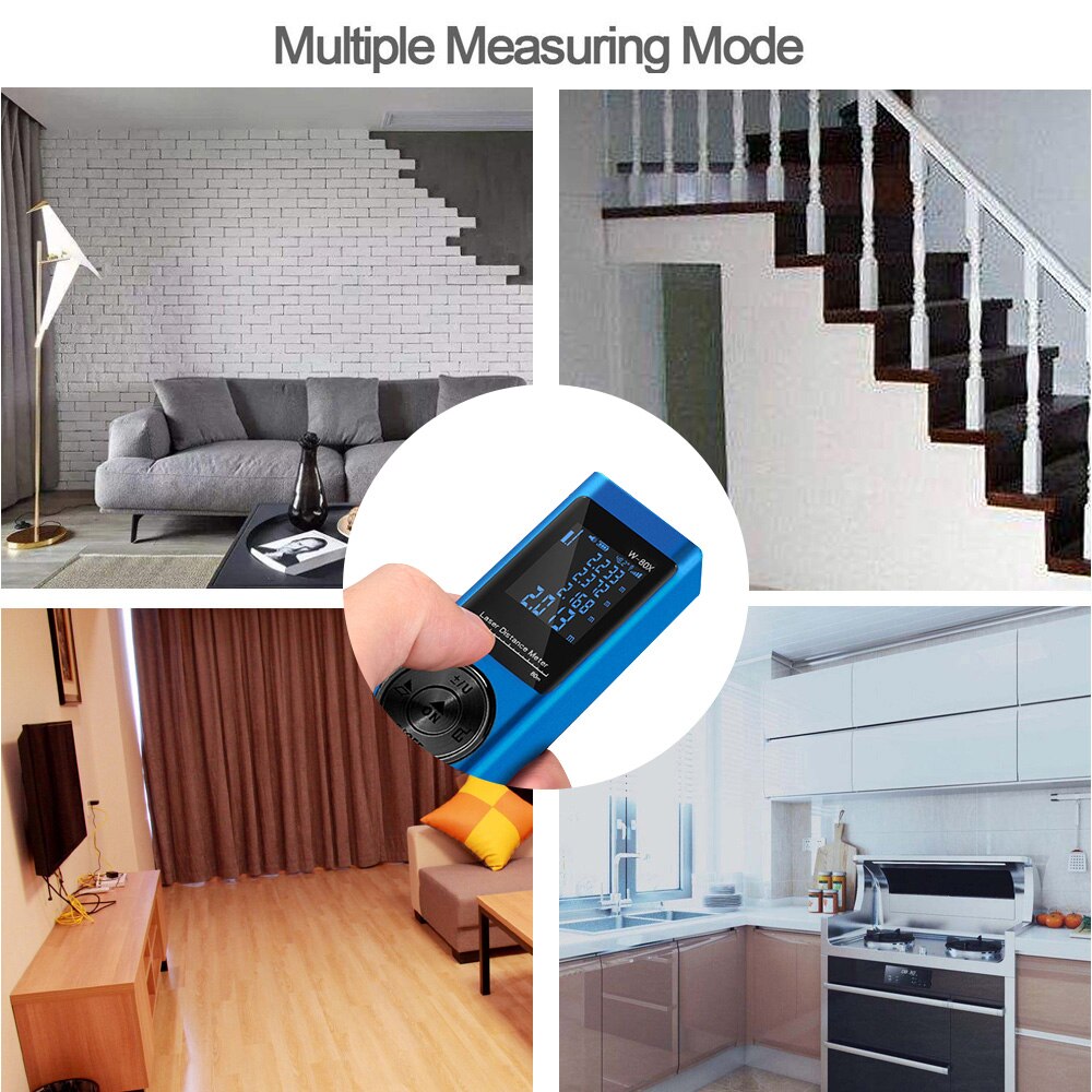 40/60/80M Rangefinder Digital Mini Distance Measuring Meter Electronic Space Measurement Device for Area Volume Distances