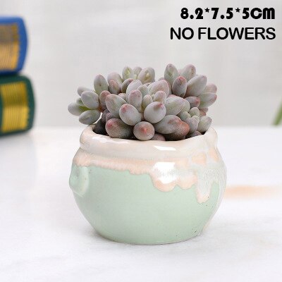Huisdecoratie miniatuur model bloempotten glazuur asymmetrie bloemenvaas bureaudecoratie ornamenten beeldjes keramische pot: A