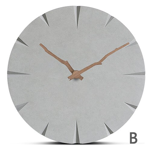 Large Wooden Wall Clock Simple Modern Nordic Silent Clocks Square MDF Wood Hanging Wall Watch Home Wall Decor 12 Inch: B
