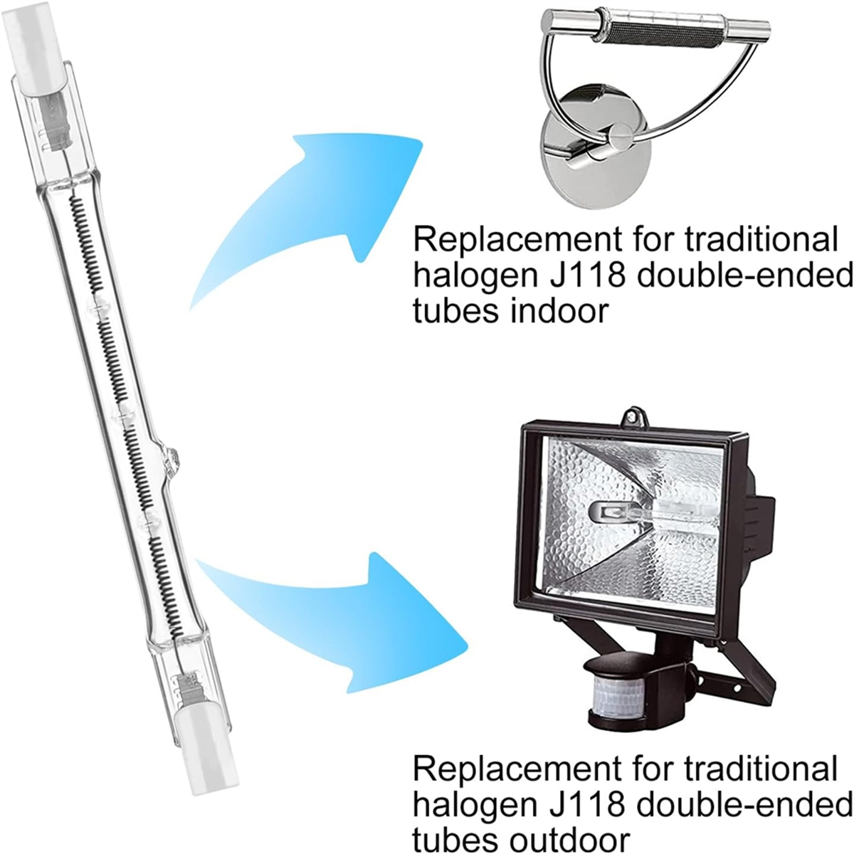 A98U R7s Halogenlampen, 7 Packungen R7s Glühbirne 118 mm dimmbar 230 V Halogenlampen, Wolfram-Linearglühbirne 150 W