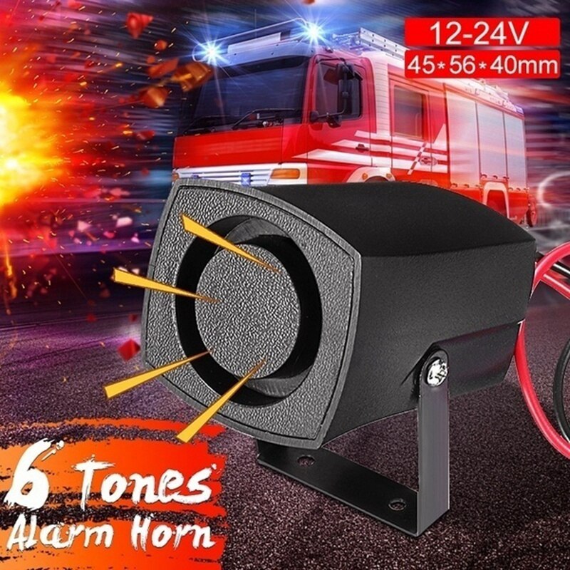 12-24v 6 toner bil politi brandalarm horn ring alarm system sirene højttaler advarsel høj lyd alarm højttaler