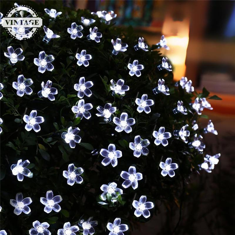 Antikue Flower Solar Lamp Power LED String Fairy Lights Solar 50 LEDS 7M Garlands Garden Christmas Decor For Outdoor