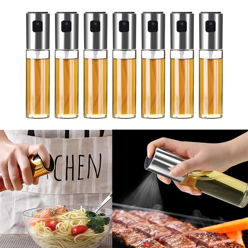 100Ml Bakken Glas Olie Spray Fles Olie Rvs Glas Olijf Pomp Koken Gereedschap Bbq Kookgerei Gadget Saus Azijn spuit
