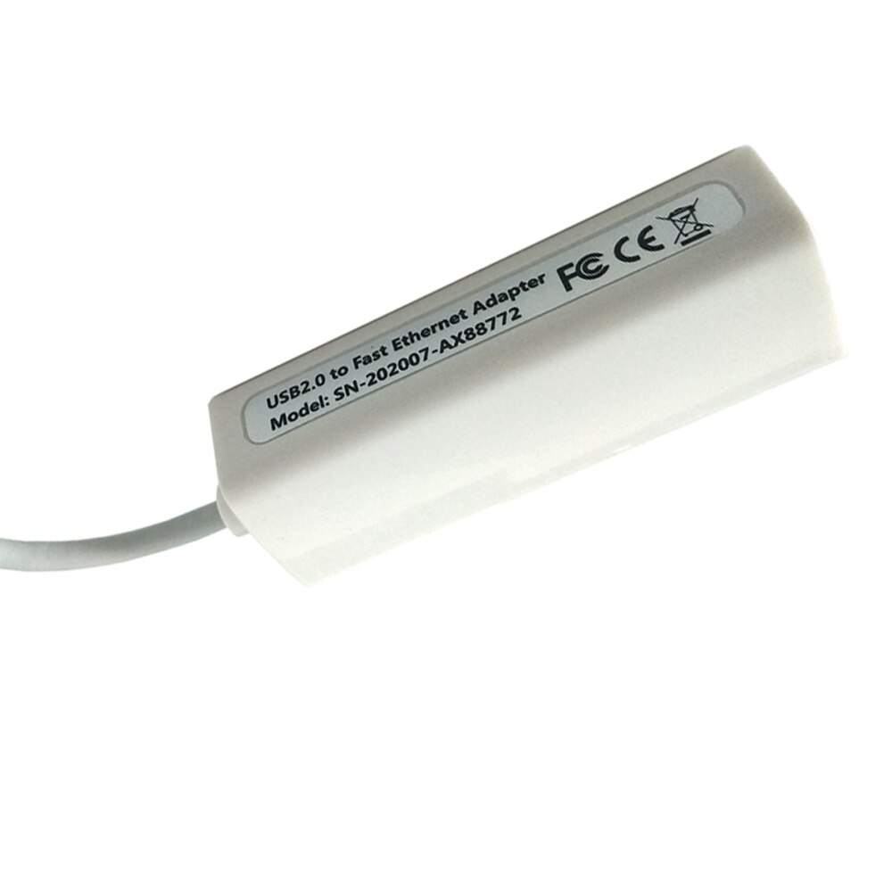 AX88772 Type C Naar Lan Kabel 100M Mobiele Ethernet Adapter Wit Kleur Gratis Driver
